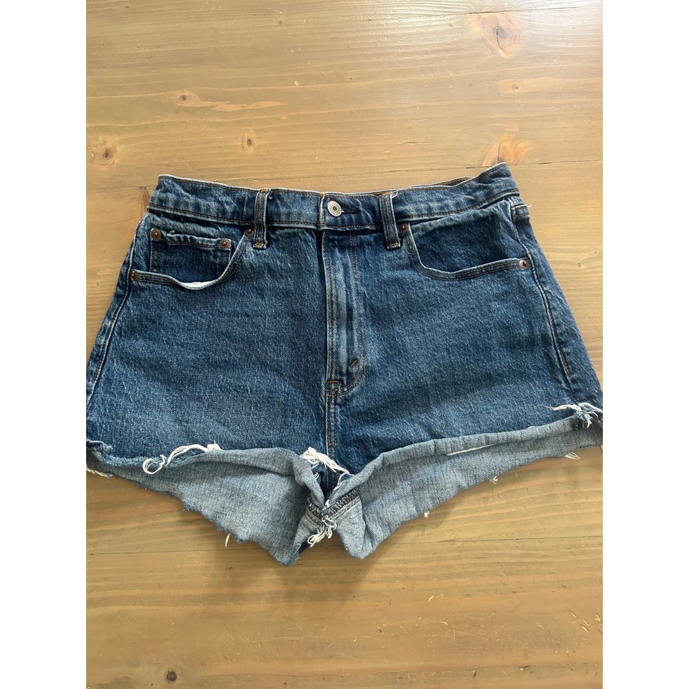 A8 Abercrombie &‎ Fitch The Mom Short High Rise Denim Cutoff Shorts Size 28 6